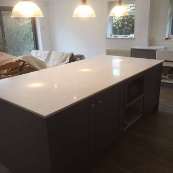 Carrara White Quartz - Rock & Co Granite and Quartz Worktops